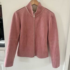 Velvet Women's Mauve Teddy Sherpa  inner Jacket faux suede outer